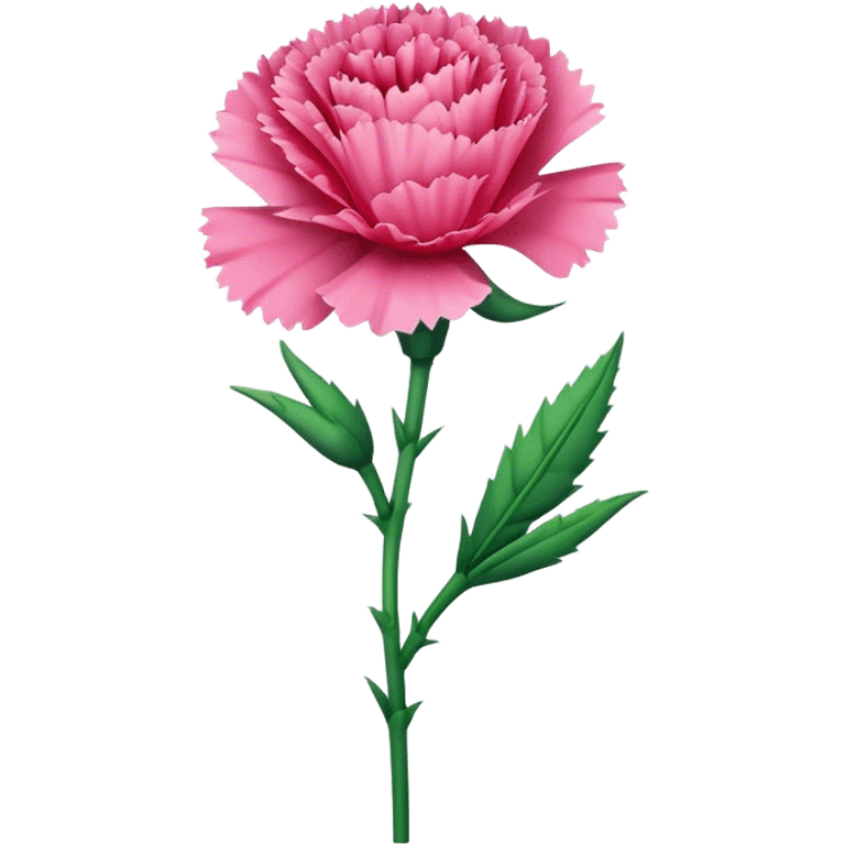 single Carnation stem flowers emoji