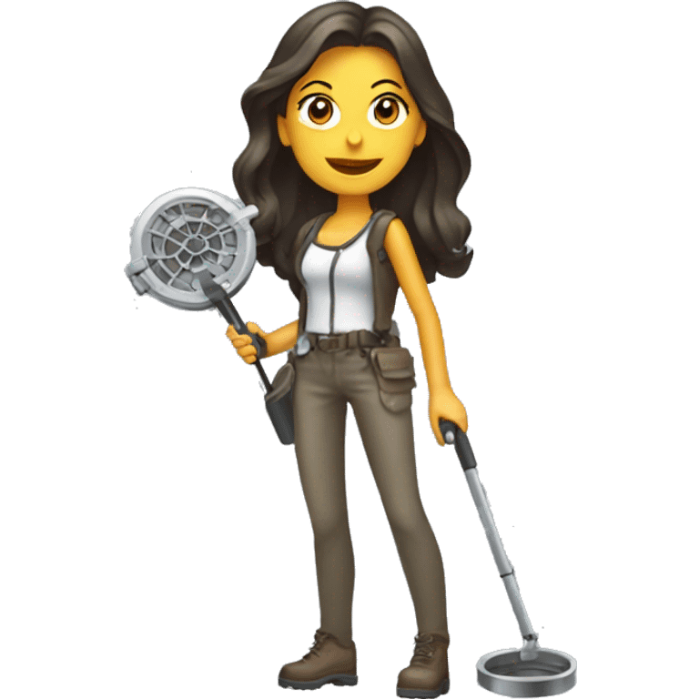 Pretty woman holding metal detector  emoji