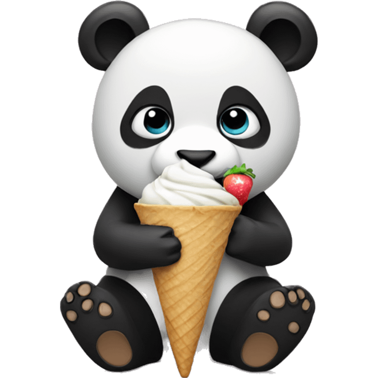 Panda eating ice cream emoji