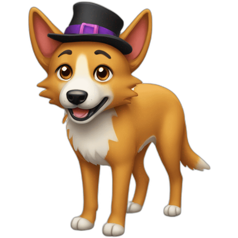 A dingo dressed for Halloween emoji