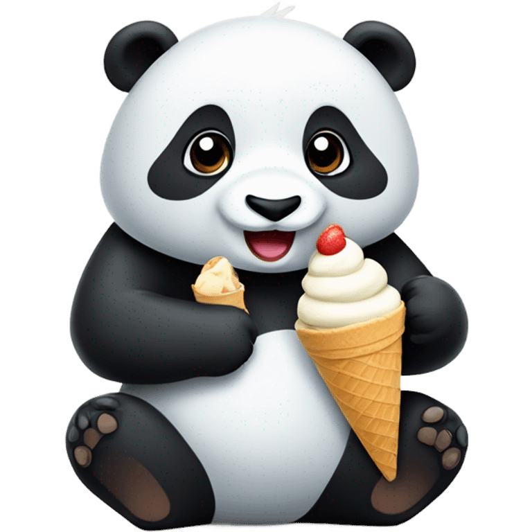 Panda eating ice cream emoji