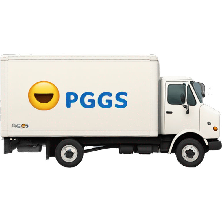 Boxtruck with letters "PGS” on the side emoji