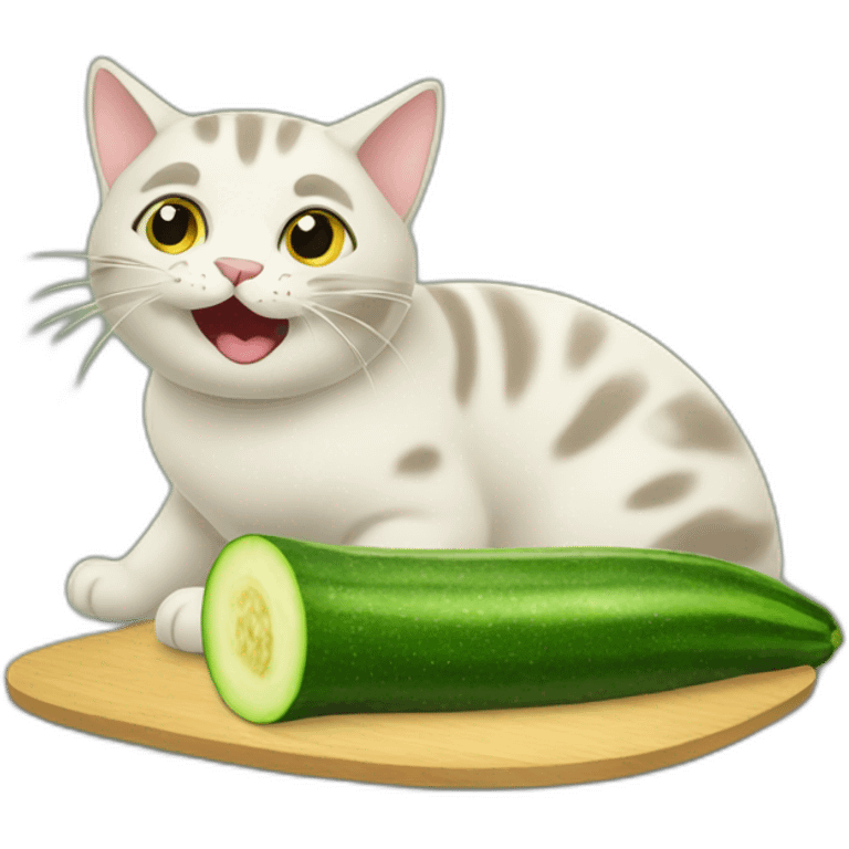 cat eating zucchini emoji