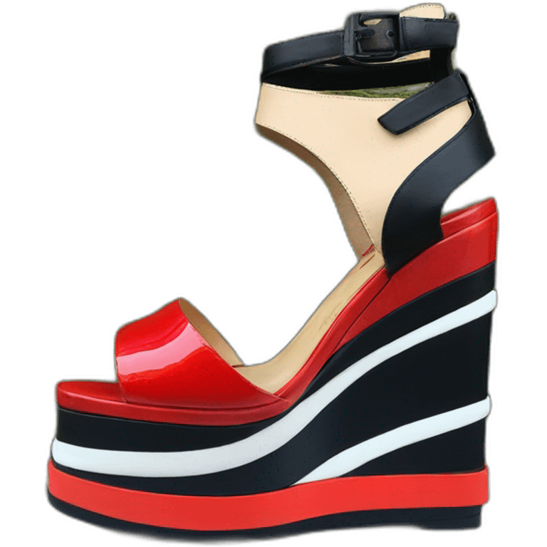 Sandal Platform wedges black louboutin emoji