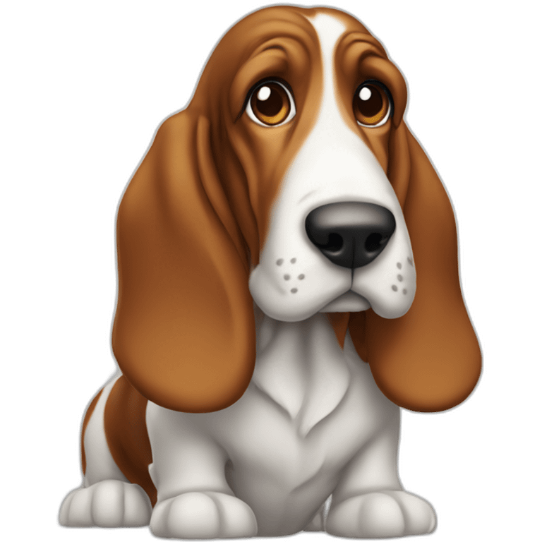 Dog basset hound full-standing emoji