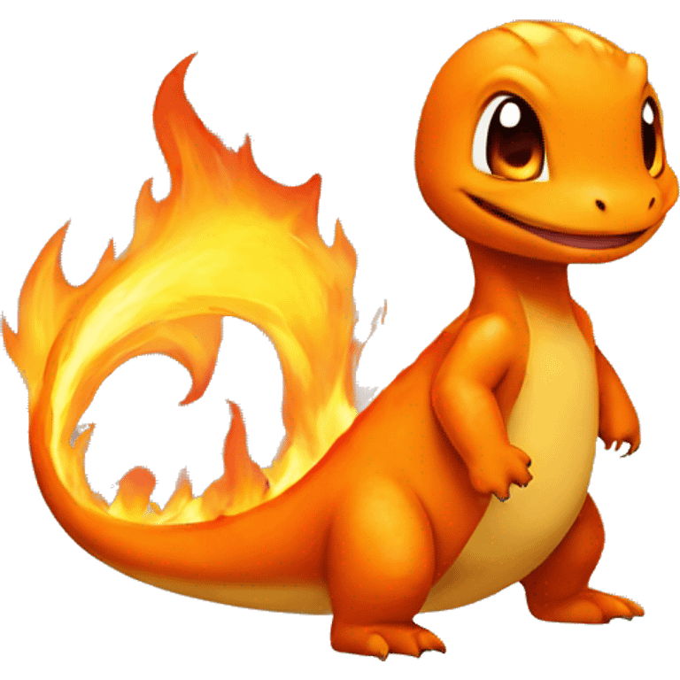 Charmander with a flame on its tail-tip emoji