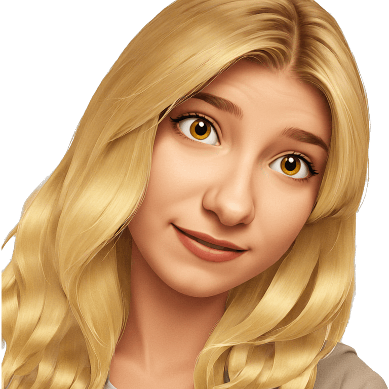 smiling blonde girl portrait emoji