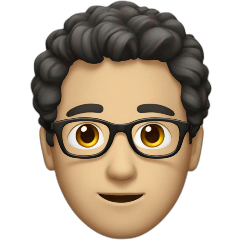 white guy with dark hairs and glasses emoji