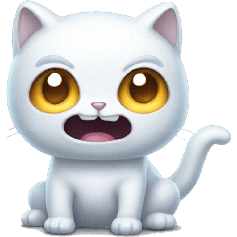 A cute cat portraying a frightening ghost emoji