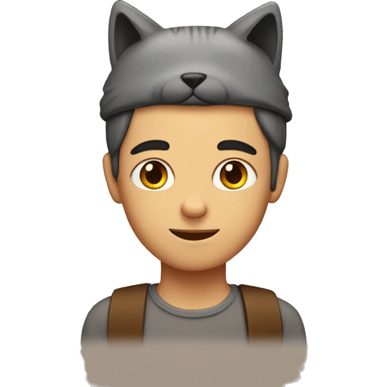 Boy with cat on head emoji