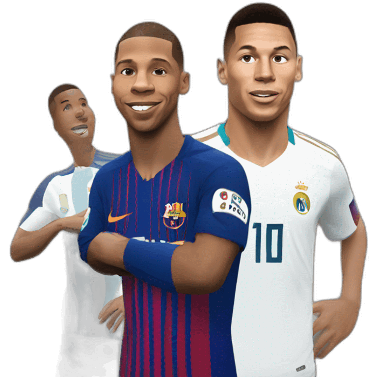 Mbappe ,Messi et Ronaldo emoji