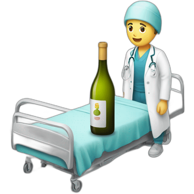 Hôpital avec bouteille de vin  emoji