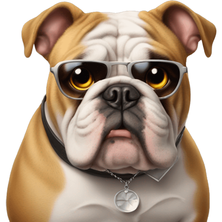 Bulldog with a martini emoji