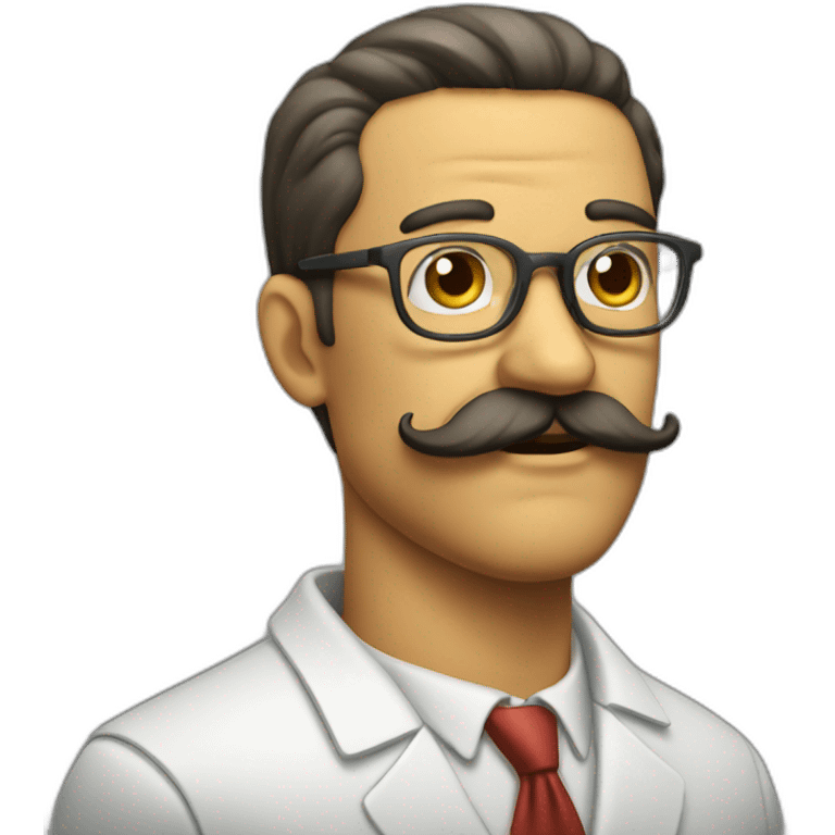 glasses and mustache man doing a judging look emoji