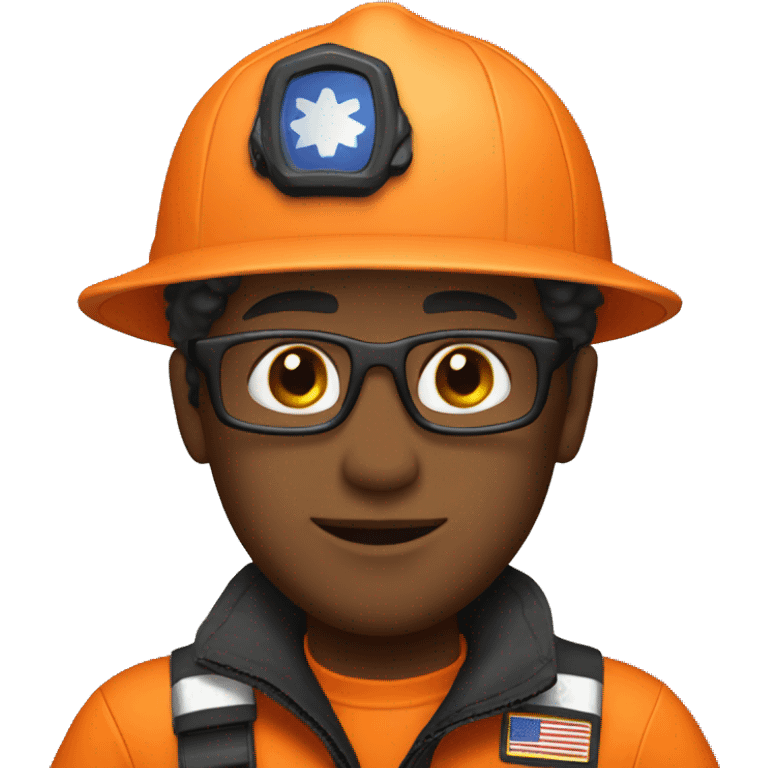 search an rescue personnel orange uniform emoji