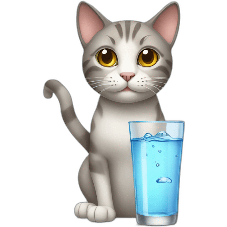 cat with a glass of water emoji