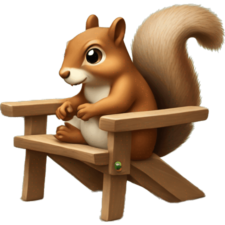 squirrel meditating on wooden chair emoji