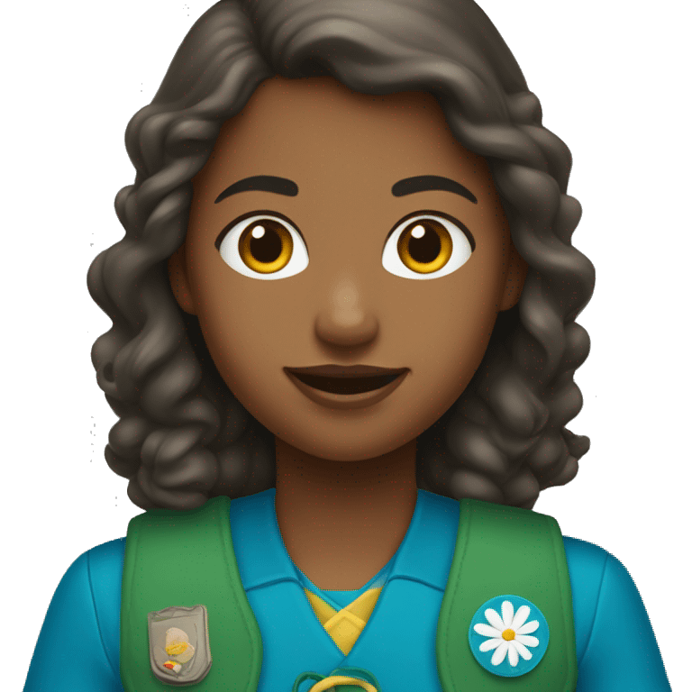 Girl Scout Daisy troop member in blue vest emoji