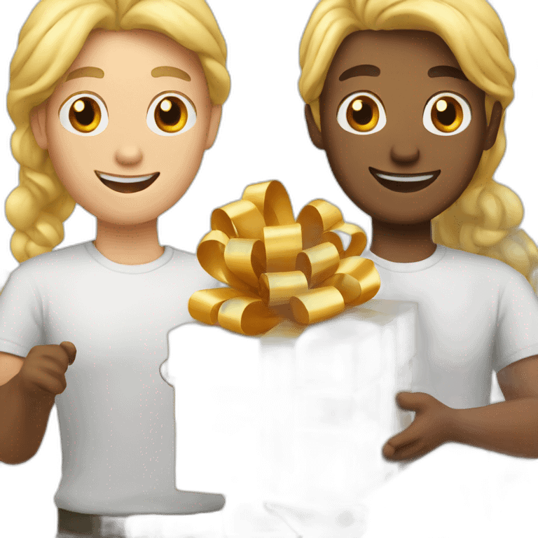 white man opening gift emoji