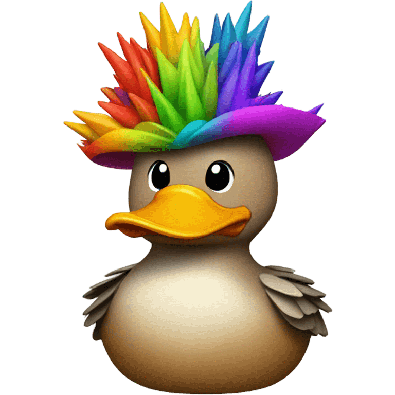 Duck with a spiny hat emoji