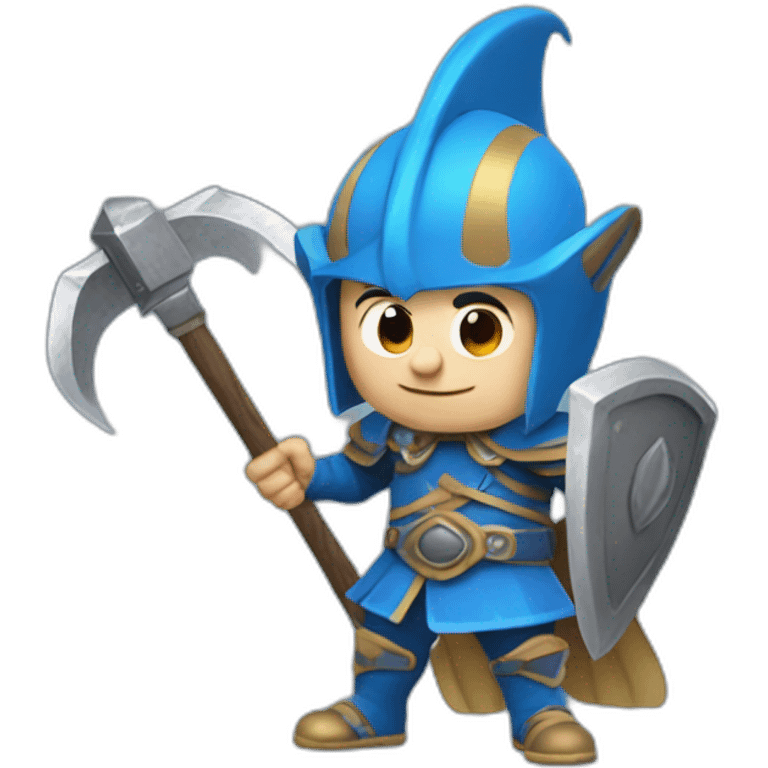 sportacus as a dwarf from dungeons and dragons with axes emoji