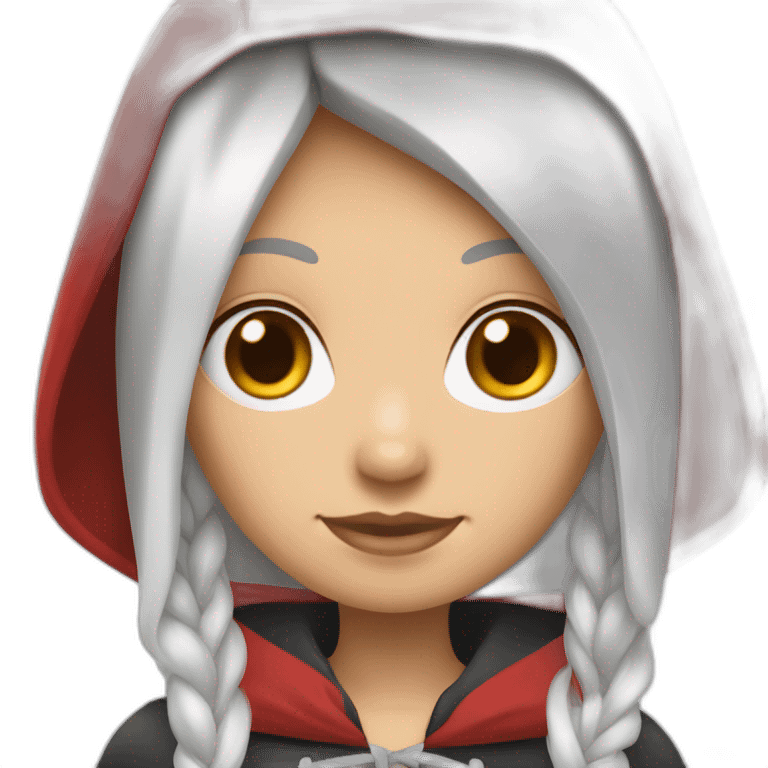 red-ridding-hood-white-girl-long-straight-black-hair-with-white-streak-hair emoji