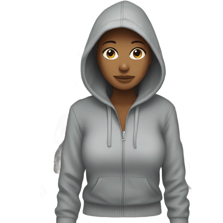 mom wearing hoodie emoji