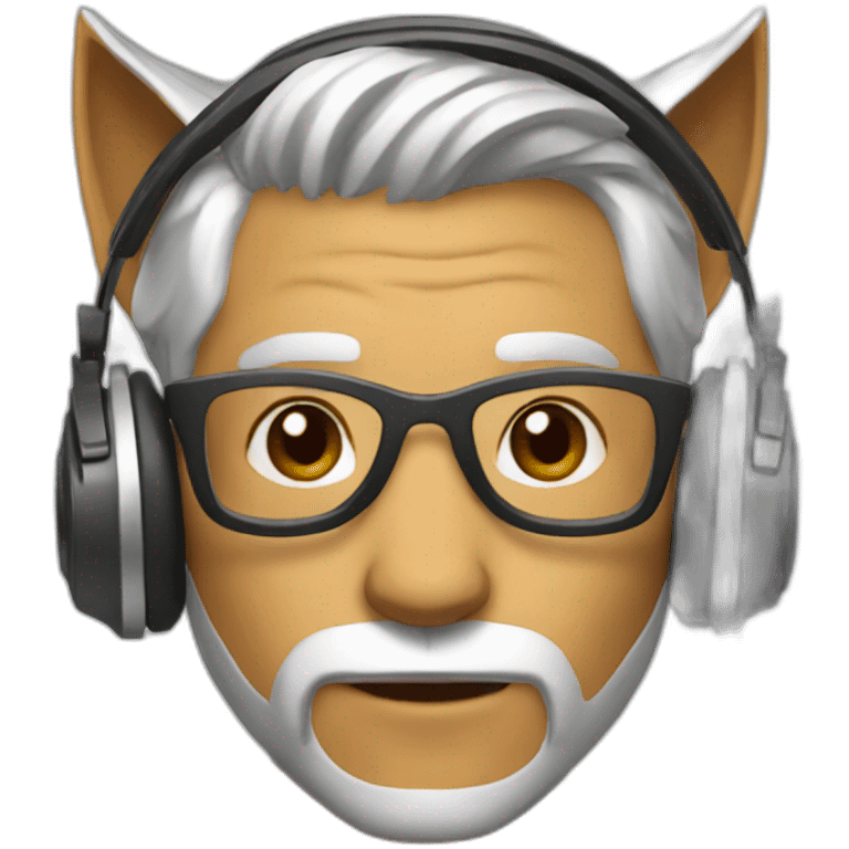 Silverfox with Headphones emoji