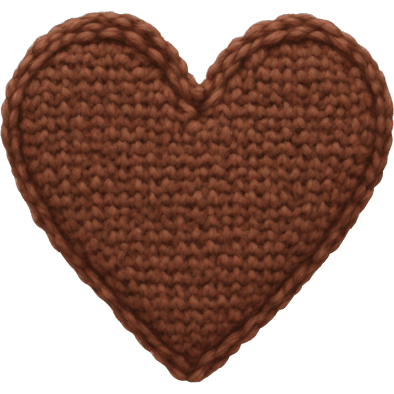 Brown knit heart emoji