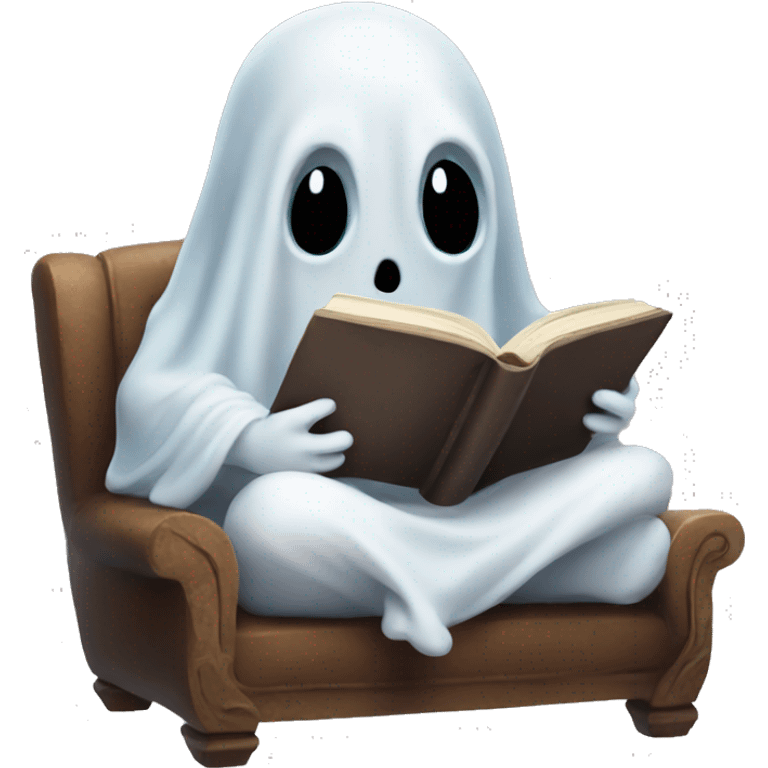 Ghost reading a book  emoji