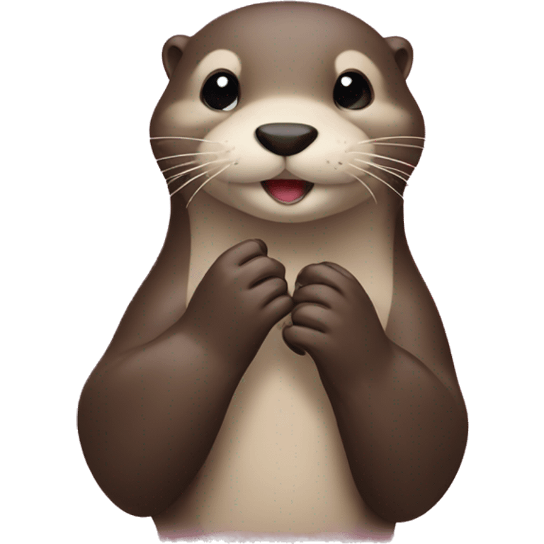 otter making hand heart emoji