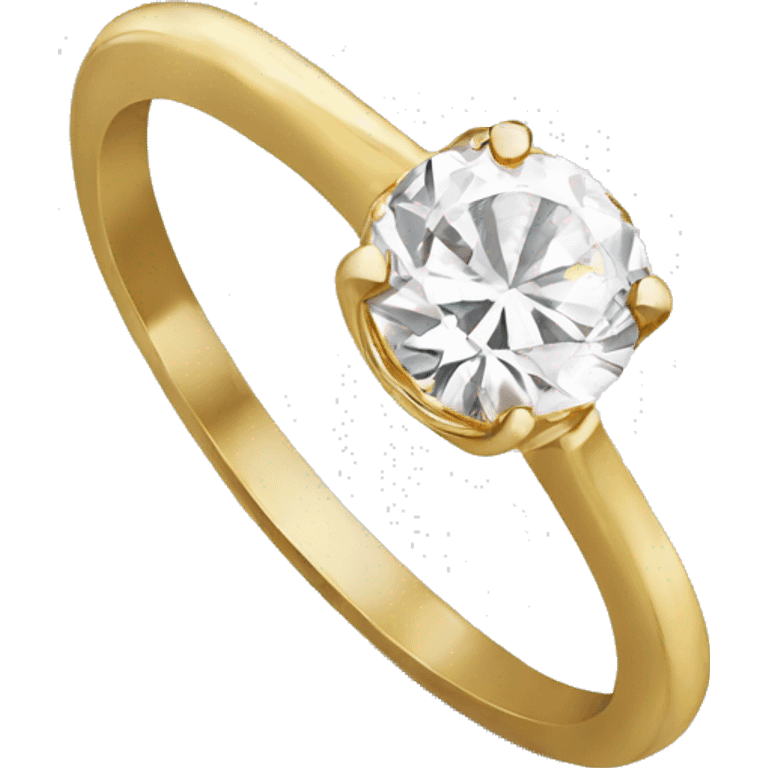 Round cut diamond ring gold  emoji