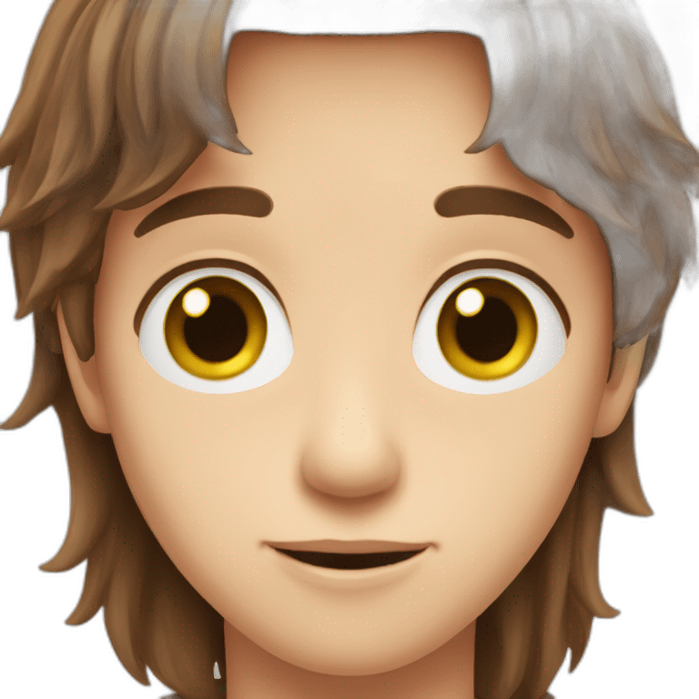 brown hair boy hazel eyes goob emoji