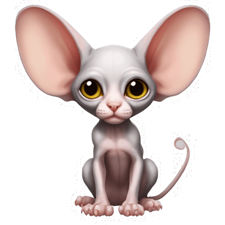 Cute Bat-Winged Sphynx-Rat-Mouse-Rodent-Hybrid full body emoji