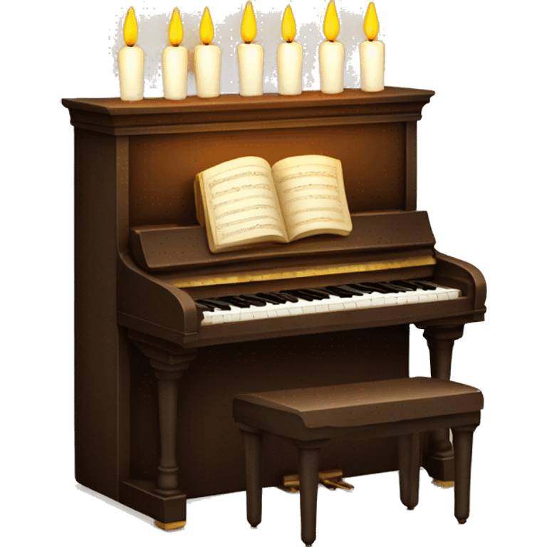 vintage piano with candles on top emoji