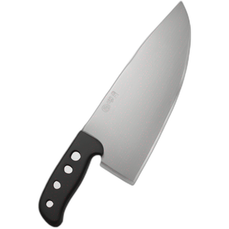 a knife cuts a white rectangle with rounded edges into two parts emoji