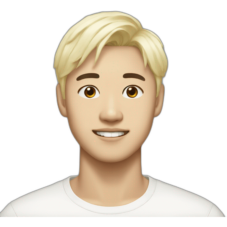 Korean with short bleached blond hair in his 20s emoji