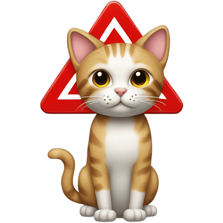 Cat with a stop sign emoji