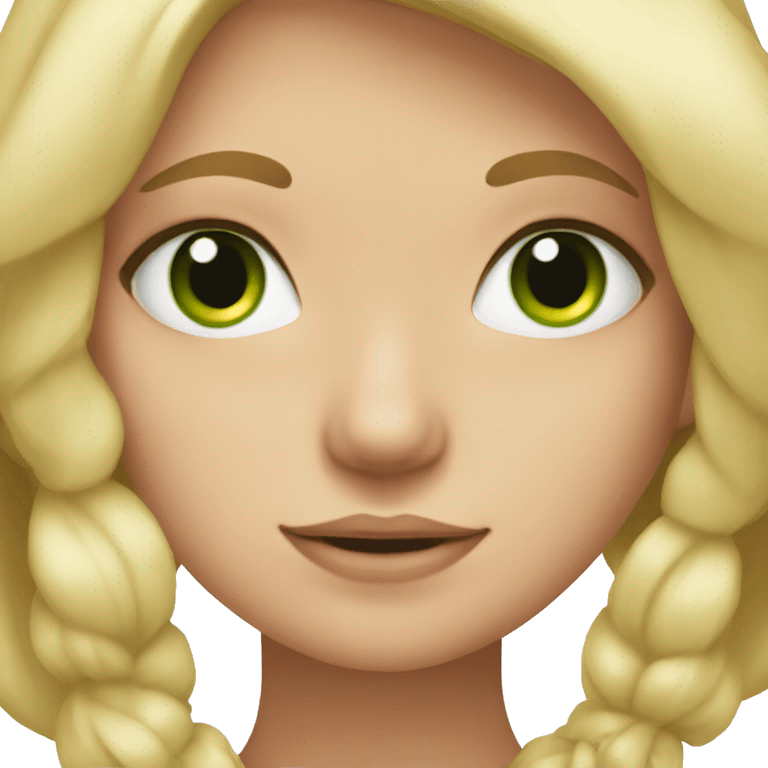 blonde girl with green eyes with bow  emoji