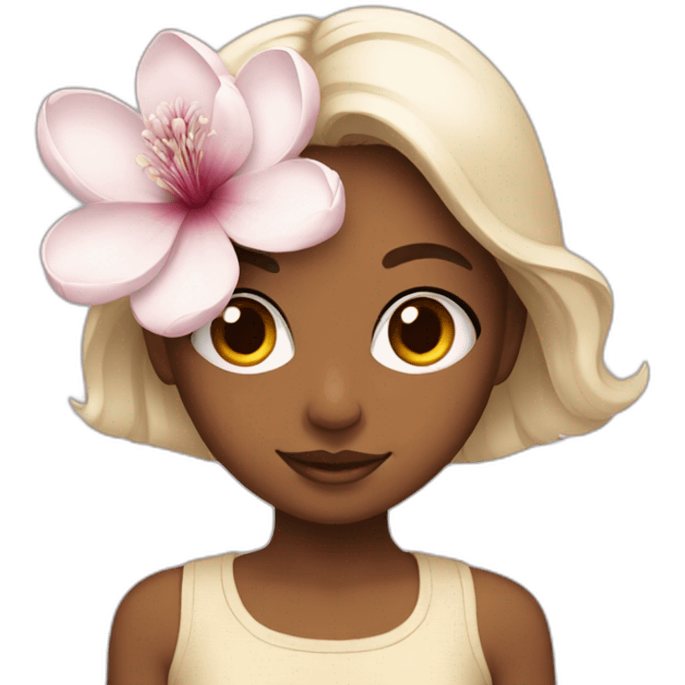 girl with magnolia emoji