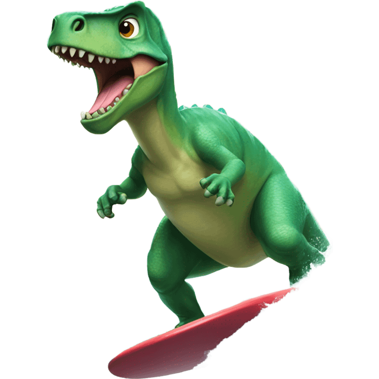 Dino surfing emoji