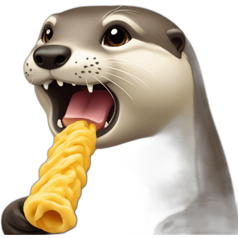 Loutre qui mange une tête emoji