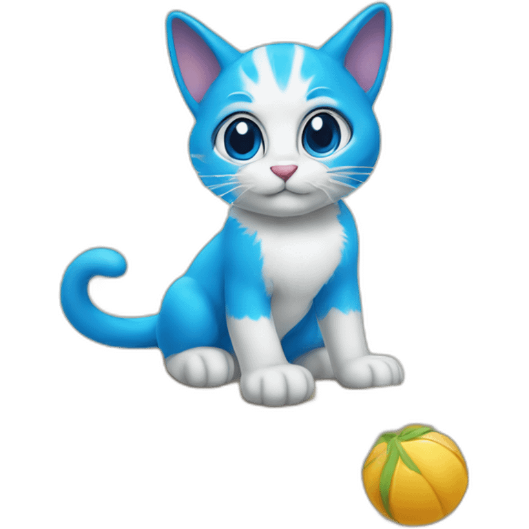 Smurf cat on beach emoji