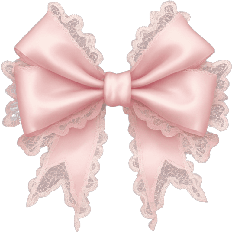 vintage rococo light pink bow with lace and frills emoji