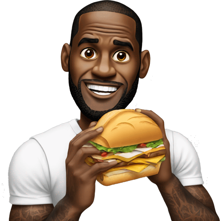 LeBron eating a sandwich  emoji