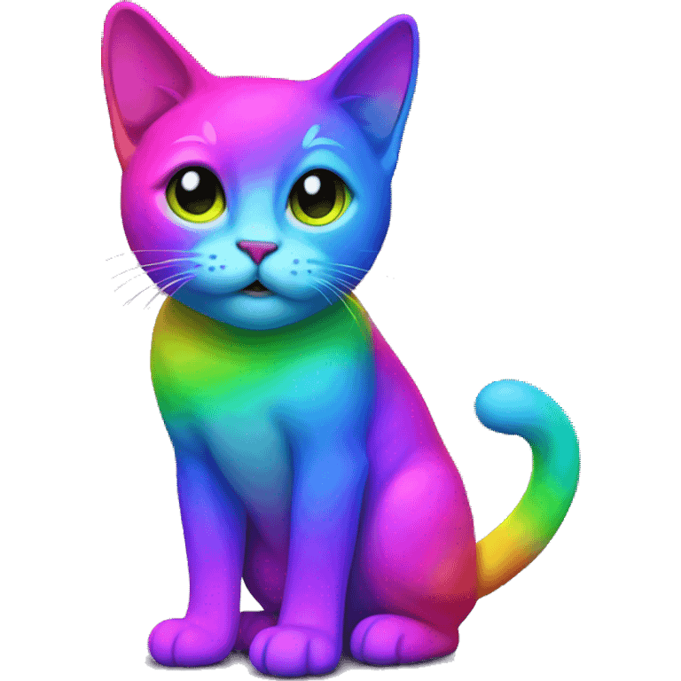 Neon Rainbow Cat Full Body emoji