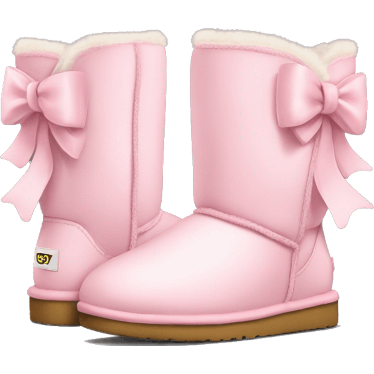 Mini light pink uggs with bow emoji