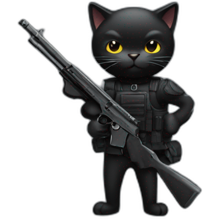 Black cat withgun emoji