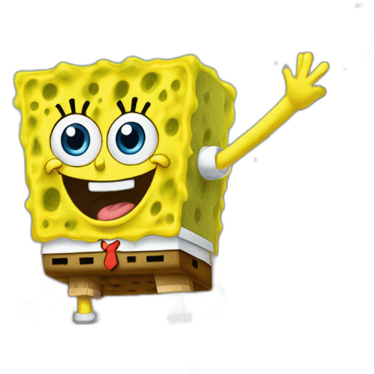 Sponge Bob at a rave emoji