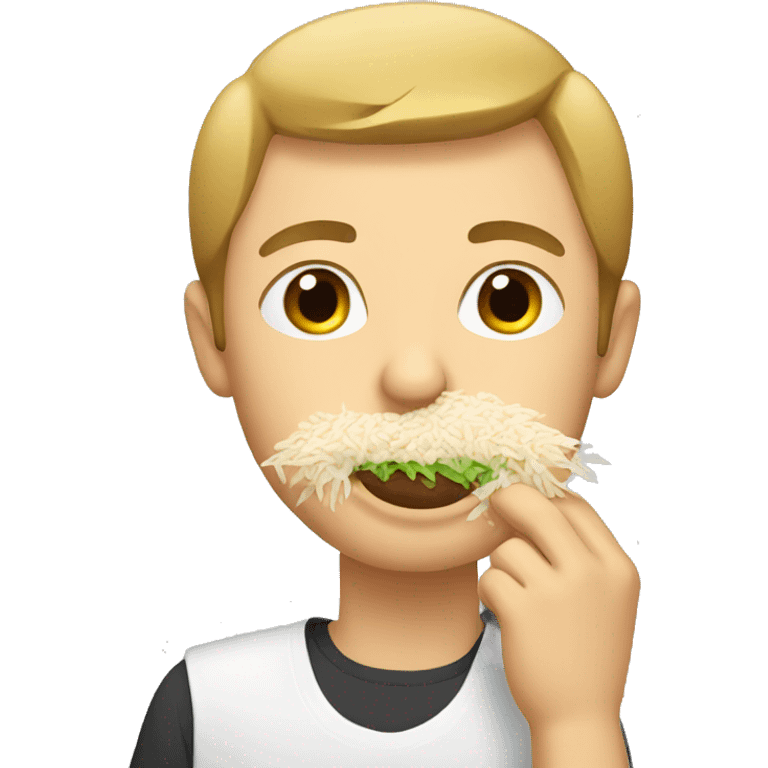 Man eating rice emoji